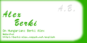 alex berki business card